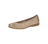 CAPRICE Women Ballet Flats Leather with Patent Finish, Beige (Sand Comb), 6.5 UK