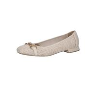 CAPRICE Women Ballet Flats Raffia Elegant, White (Offwhite Comb), 5 UK