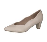 CAPRICE Women Pumps Leather with Cone Heel, Cream (Cream Perlato), 6 UK