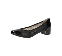 CAPRICE Women Pumps with Perforated Pattern Low Heel, Black (Black Comb), 5 UK