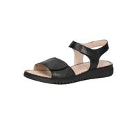 CAPRICE Women Sandals Flat Leather Comfortable, Black (Black Nappa), 4 UK