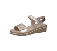 CAPRICE Women Sandals Flat Leather Platform, Green (Green Suede), 6 UK