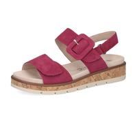 CAPRICE Women Sandals Flat Leather Platform, Purple (Fuchsia Suede), 6 UK