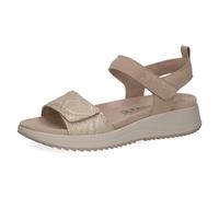CAPRICE Women Sandals Flat Leather with Hook-and-Loop Closure, Beige (Sand Comb), 6.5 UK