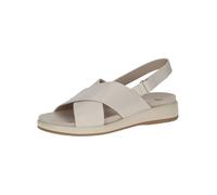 CAPRICE Women Sandals Flat Leather with Hook-and-Loop Closure, Cream (Cream Perlato), 6.5 UK