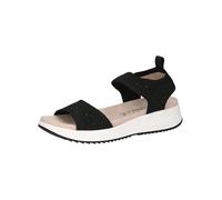 CAPRICE Women Sandals flat Slip-On Glitter Details, Black (Black Knit), 4 UK