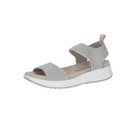 CAPRICE Women Sandals flat Slip-On Glitter Details, Gray (Lt Grey Knit), 3.5 UK