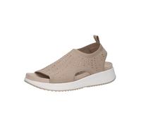 CAPRICE Women Sandals Flat Soft Footbed Comfortable, Beige (Sand Knit), 6.5 UK