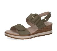 CAPRICE Women Sandals Heeled Leather with Footbed, Green (Olive Nubuc), 4 UK