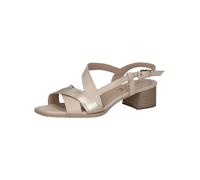 CAPRICE Women Sandals Heeled Leather with Footbed, White (Offwhite Comb), 6 UK