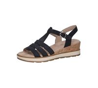 CAPRICE Women Sandals Wedge Heel Leather with Hook-and-Loop Closure, Blue (Ocean Nubuc), 5 UK