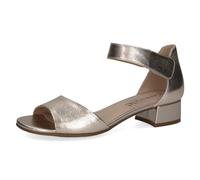 CAPRICE Women Sandals with Heel Leather Straps, Metallic (Platin Metal.), 3.5 UK