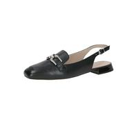 CAPRICE Women Slingback Loafers Leather Elegant, Black (Black Nappa), 7.5 UK