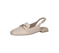 CAPRICE Women Slingback Loafers Leather Elegant, Cream (Cream Perlato), 4 UK