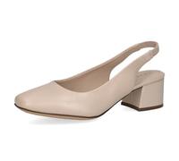 CAPRICE Women Slingback Pumps Leather Patent Finish, Beige (Beige Perlato), 5 UK