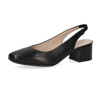CAPRICE Women Slingback Pumps Leather Patent Finish, Black (Black Nappa), 4 UK
