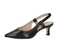CAPRICE Women Slingback Pumps Leather Pointed, Black (Black Nappa), 5 UK