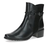 CAPRICE women's ankle boots with buckle block heel, Black (Black Comb), 4 UK