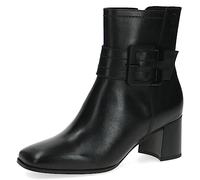 CAPRICE Women's ankle boots with heel in leather block heel, Black (Black Nappa), 6 UK