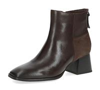 Caprice Women's ankle boots with heel made of leather Block heel Width G, Brown (Dk Brown Comb), 5 UK