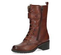Caprice Women's ankle boots with heel Memotion in leather block heel Width G, Brown (Cognac Nappa), 6 UK