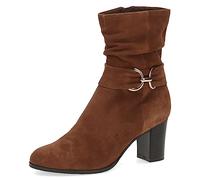 Caprice Women's ankle boots with heel Memotion in suede block heel Width G, Brown (Cognac Suede), 6 UK
