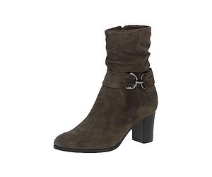 CAPRICE Women's ankle boots with heel Memotion in suede block heel Width G, Gray (Stone Suede), 4.5 UK