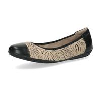 CAPRICE Women's Ballet Flats in Leather, Black (Black Comb), 7.5 UK