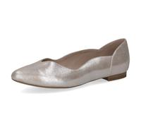 CAPRICE Women's Ballet Flats in Leather, Brown (Taupe Metallic), 3.5 UK