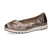 CAPRICE Women's Ballet Flats in Leather, Brown (Taupe Metallic), 4 UK