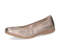 CAPRICE Women's Ballet Flats in Leather, Brown (Taupe Metallic), 5 UK