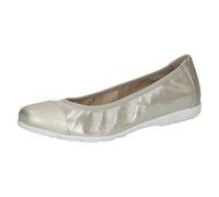 Caprice Women's Ballet Flats in Leather, Brown (Taupe Metallic), 6 UK