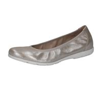 CAPRICE Women's Ballet Flats in Leather, Brown (Taupe Metallic), 7.5 UK