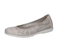 CAPRICE Women's Ballet Flats in Leather, White (OFFWHITE/SILV.), 6.5 UK