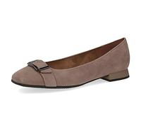 CAPRICE Women's Ballet Flats Memotion in Suede with Block Heel Width G, Brown (Mud Suede), 5 UK