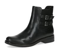 CAPRICE Women's Chelsea boots in leather with buckles and zipper Width G, Black (Black Nappa), 6 UK