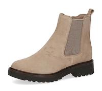 Caprice Women's Chelsea Boots Memotion made of leather Flat Width G, Beige (Sand Suede), 4 UK