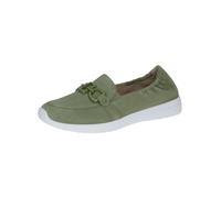 CAPRICE Women's Comfortable Leather Loafers, Green Suede, 7 UK