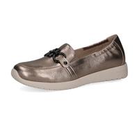 CAPRICE Women's Comfortable Leather Loafers, Taupe Metallic, 6 UK