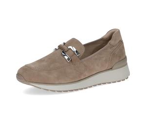 CAPRICE Women's Comfortable Leather Loafers, Taupe Suede, 5 UK
