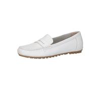 CAPRICE Women's Elegant Leather Moccasins, White Deer, 6 UK