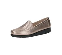 CAPRICE Women's Elegant Leather Slippers, Taupe Metallic, 6 UK