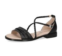 CAPRICE Women's flat leather sandals with footbed, Black (Black Nappa), 6 UK