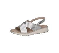 CAPRICE Women's 9-28703-42 Sandals, Silver Metal, 4 UK