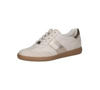 CAPRICE Women's Flat Leather Sneakers Casual, Cream (Snow Comb), 3.5 UK