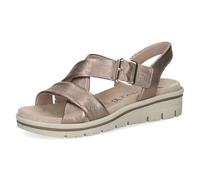 Caprice women's flat sandal in leather, Brown (TAUPE METALLIC), 5 UK