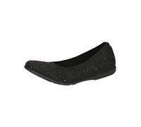CAPRICE Women's glitter ballet flats Comfortable, Black (Black Knit), 8 UK
