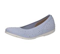 CAPRICE Women's Glitter Ballet Flats Comfortable, Blue (Lt.Blue Knit), 6 UK