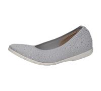 CAPRICE Women's Glitter Ballet Flats Comfortable, Gray (Lt Grey Knit), 5 UK