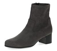 CAPRICE Women's heeled ankle boots with zipper Vegan, Gray (Dk Grey Str.), 3.5 UK